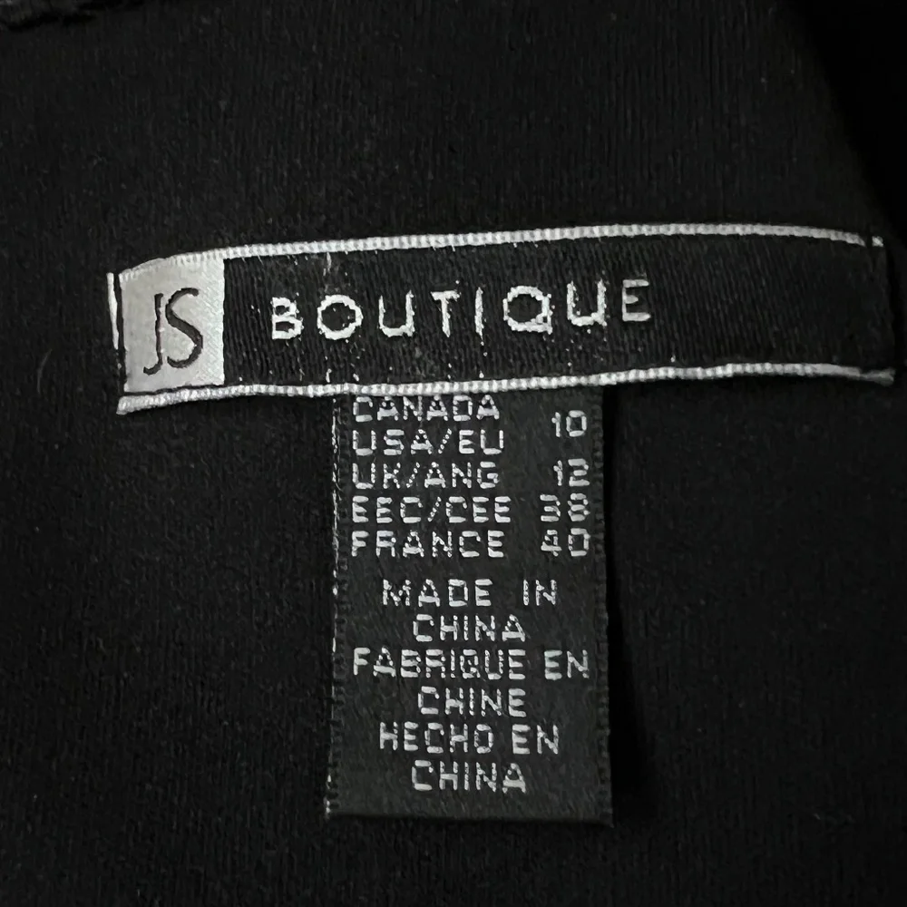 JS Boutique Sequin Beaded Keyhole Halter Black Chiffon Cocktail Dress Si… - Picture 8 of 8